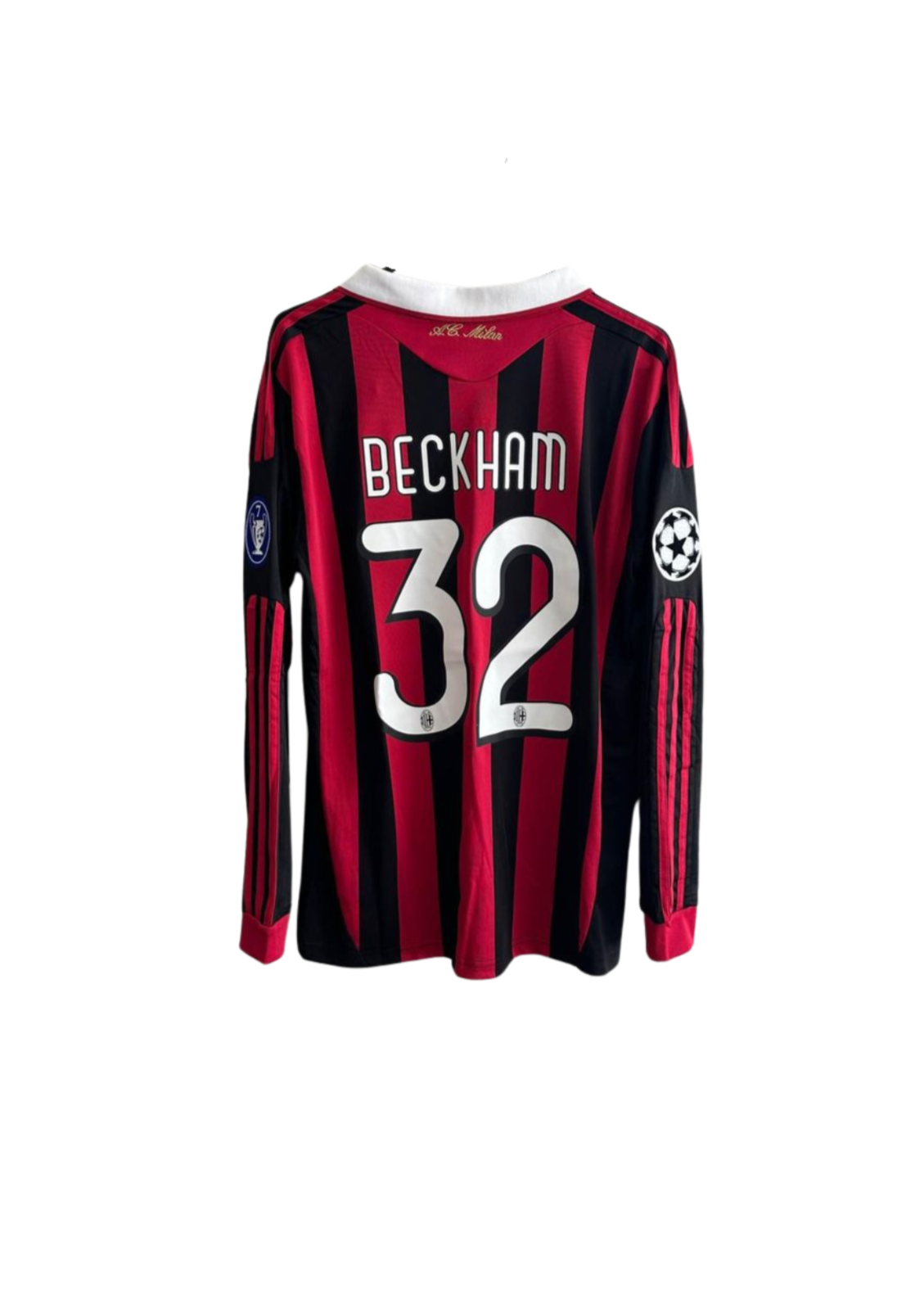 2009 Adidas Clima-Cool shops AC Milan David Beckham Home Kit Calcio Maglia Jersey M.