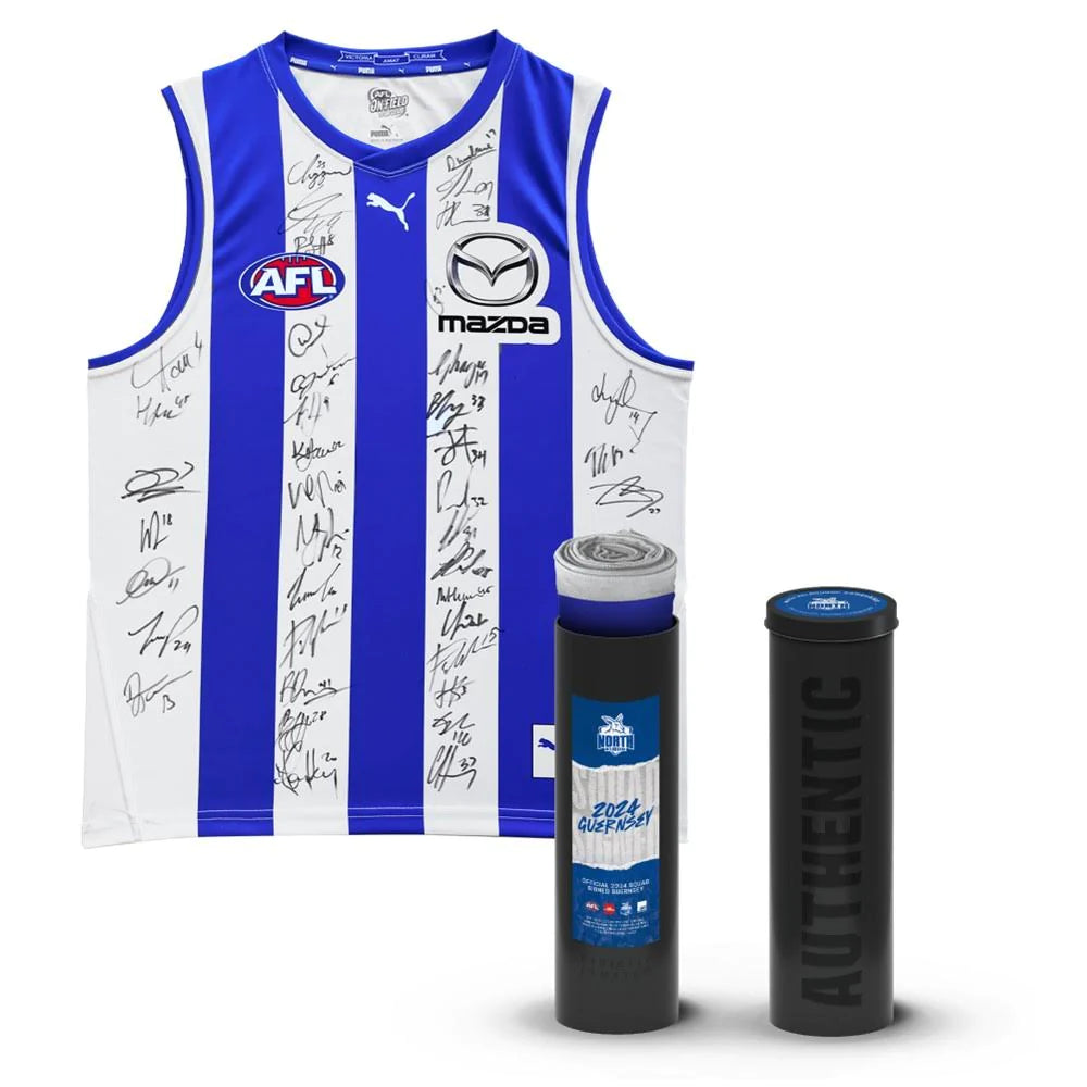 NORTH MELBOURNE FOOTBALL CLUB 2024 SQUAD SIGNED GUERNSEY