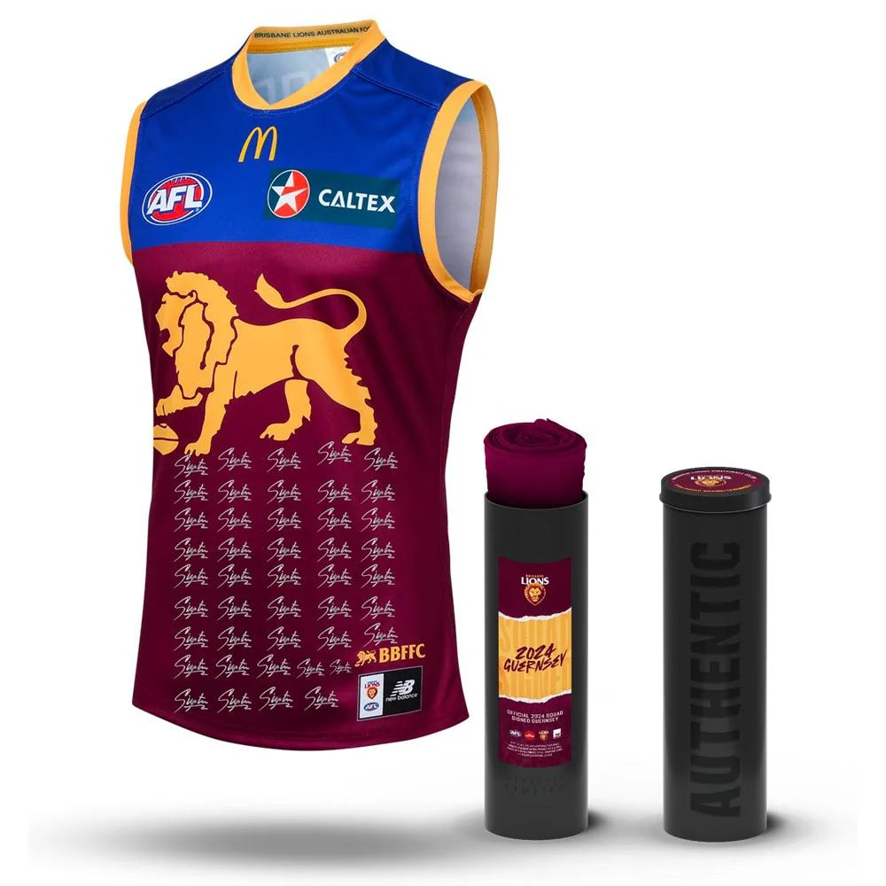 BRISBANE LIONS 2024 SQUAD SIGNED GUERNSEY