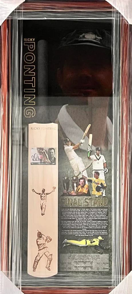 Ricky Ponting Bat Framed