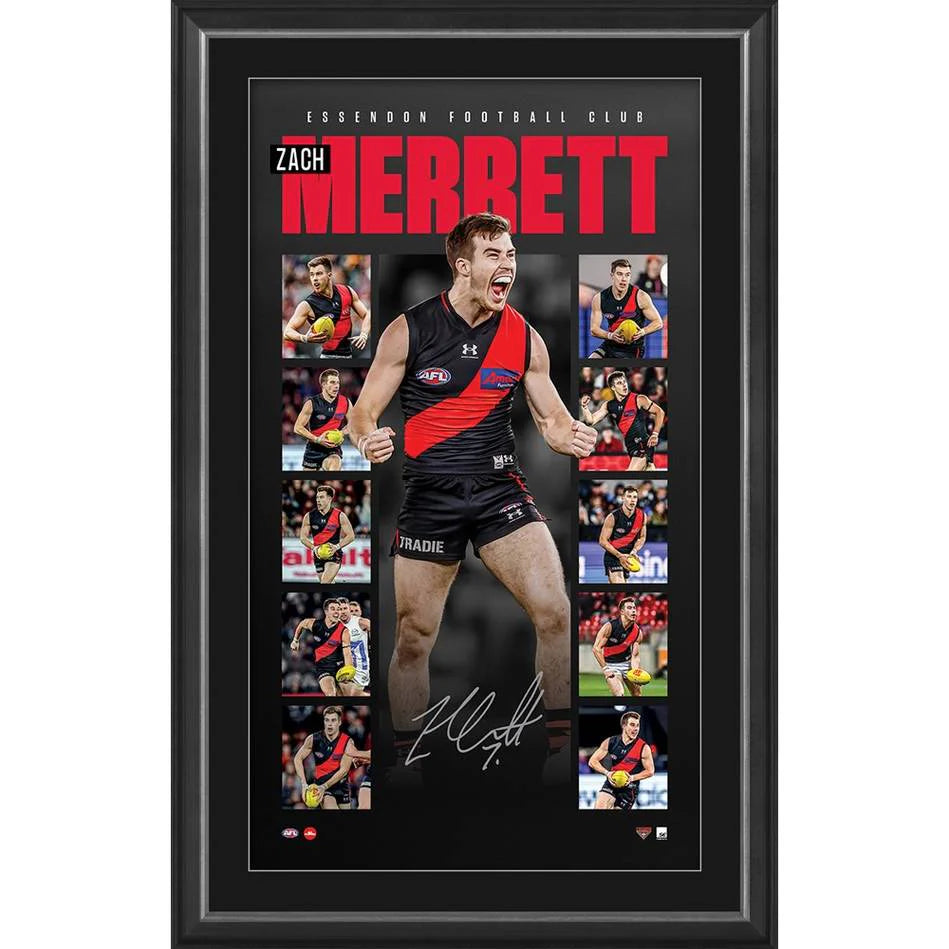 ESSENDON'S ZACH MERRETT SIGNED VERTIRAMIC