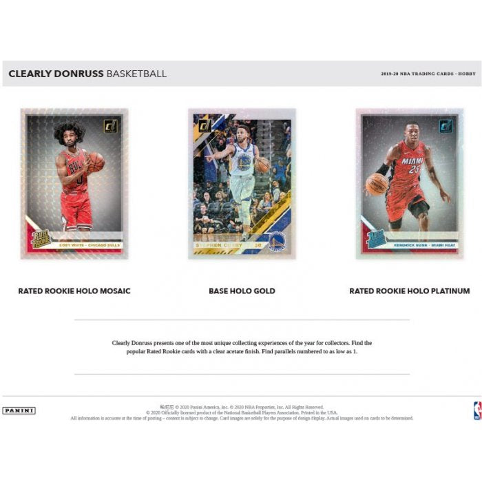 2019-20 Panini Clearly Donruss Basketball Hobby 12 Box Case