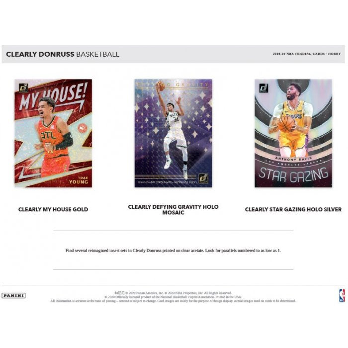 2019-20 Panini Clearly Donruss Basketball Hobby 12 Box Case