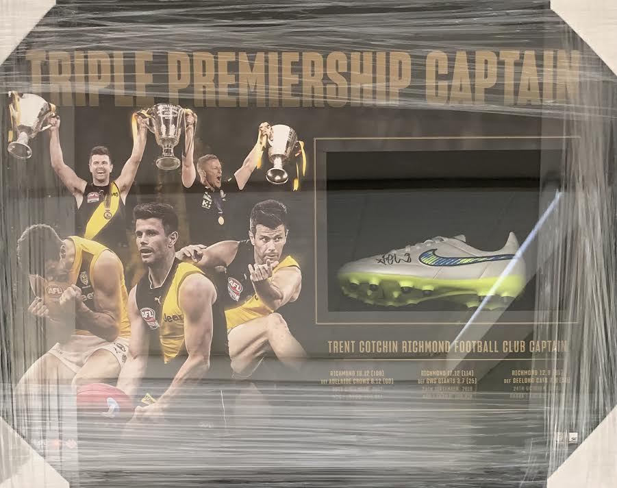 RICHMOND- Trent Cotchin signed Boot - Framed