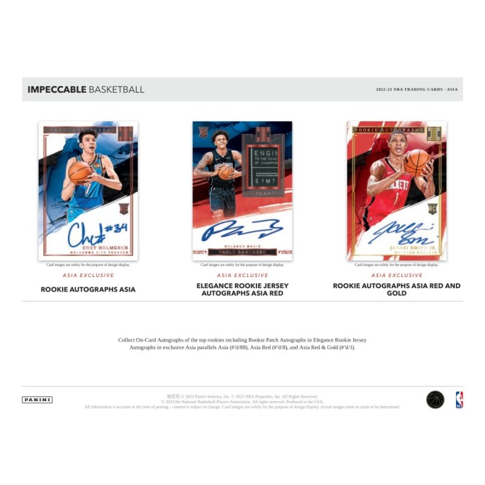 2022-23 Panini Impeccable Basketball Asia Box