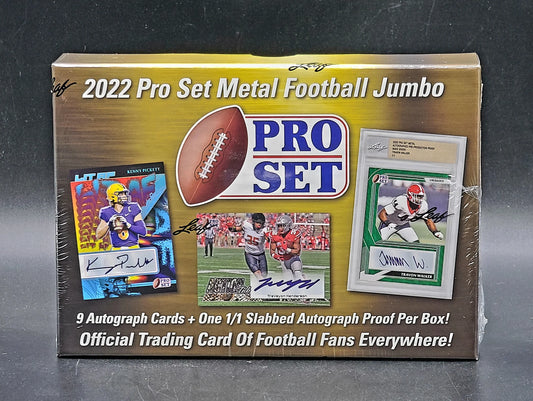 2022 Pro Set Metal Football Hobby Jumbo 8-Box Case
