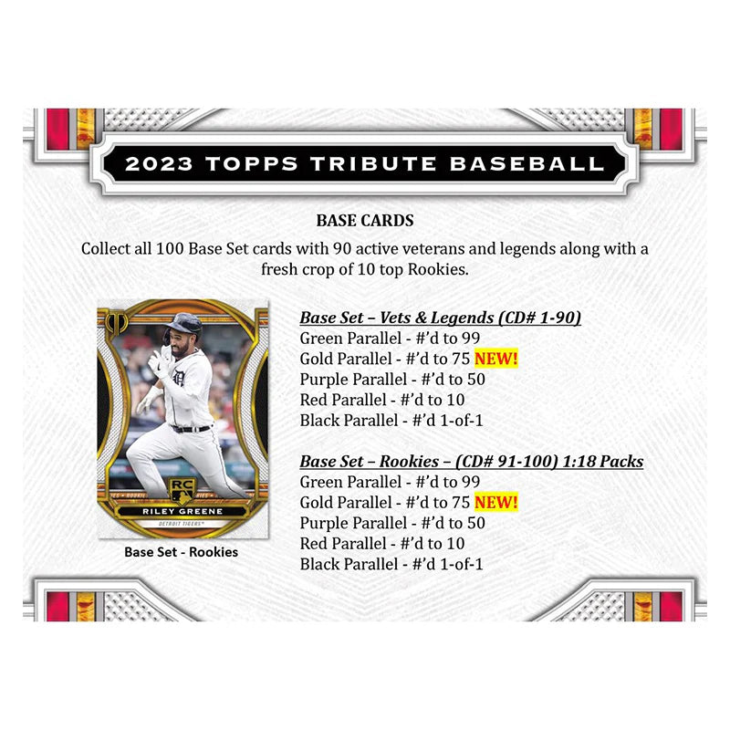 2023 TOPPS TRIBUTE BASEBALL HOBBY BOX