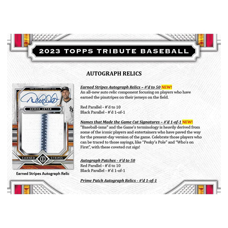 2023 TOPPS TRIBUTE BASEBALL HOBBY BOX