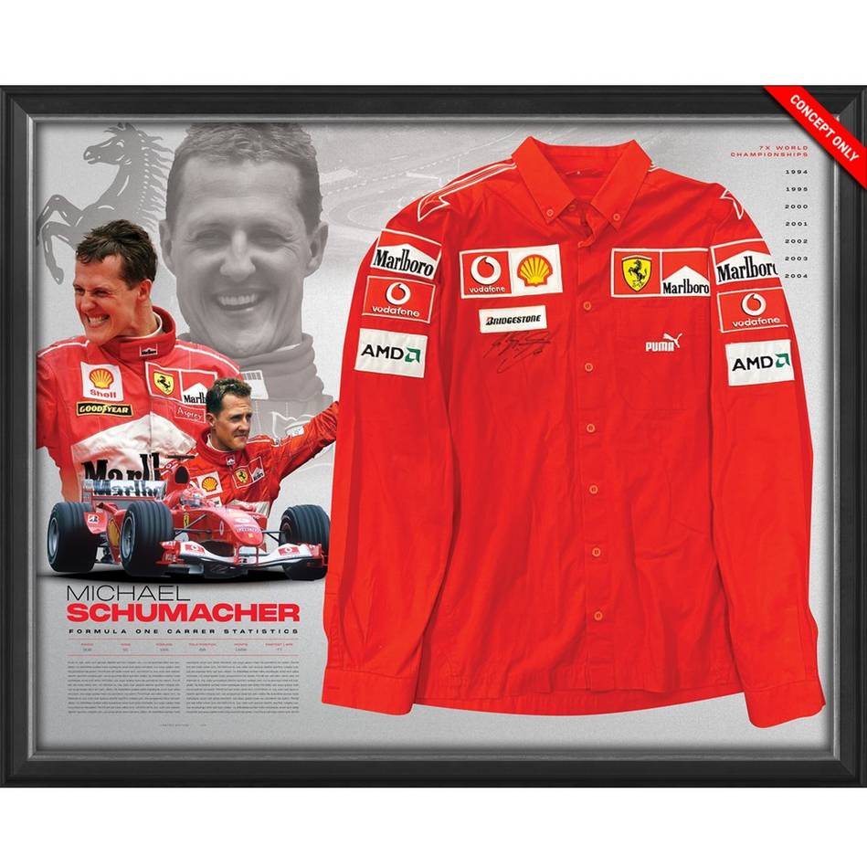 MICHAEL SCHUMACHER SIGNED PIT CREW WORN APPAREL SHIRT