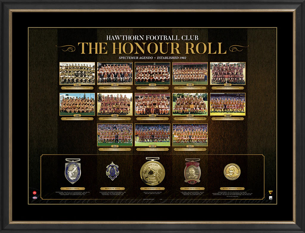 AFL HONOUR ROLL – HAWTHORN FRAMED