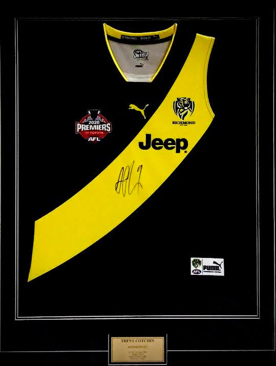 Richmond 2020 Premiership Jersey Signed Trent Cotchin Framed