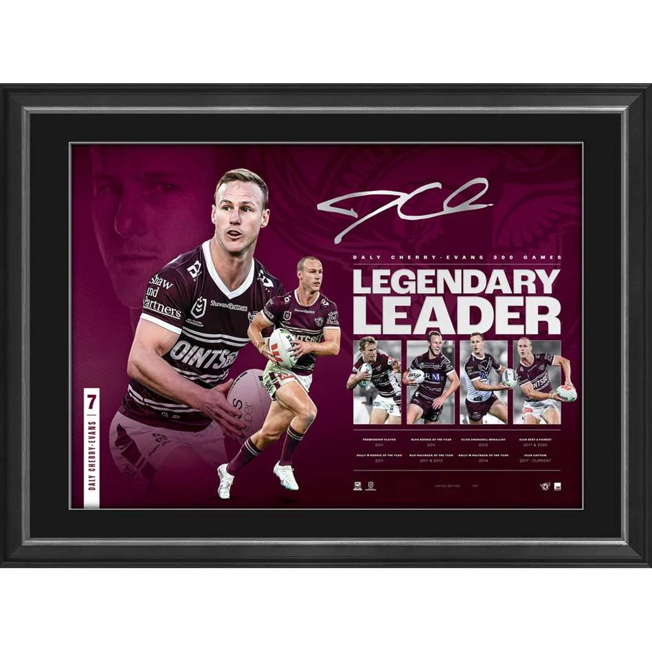 NRL-DALY CHERRY-EVANS SIGNED LITHOGRAPH