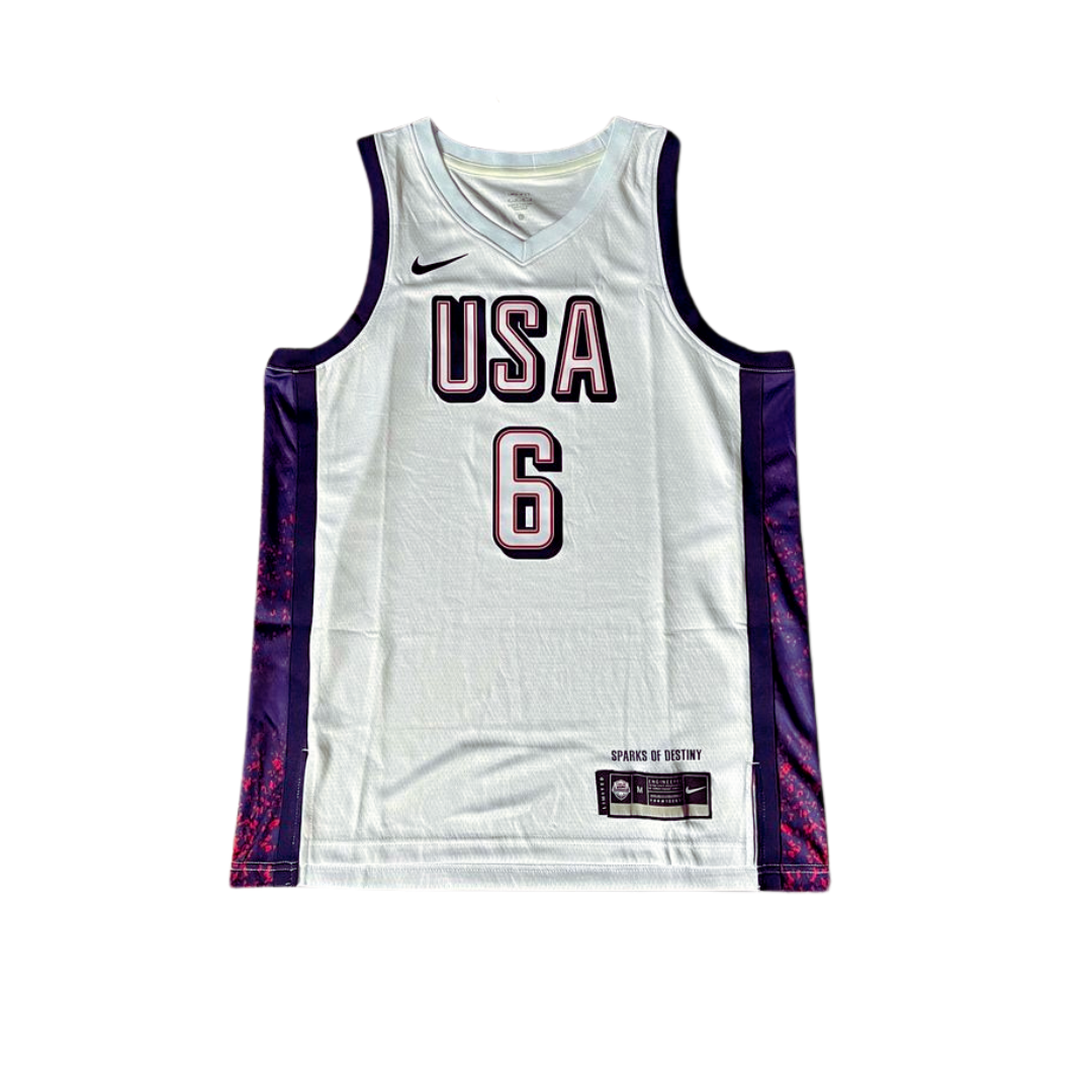 Lebron James USA 2024 Olympics Jersey White (M) (L)