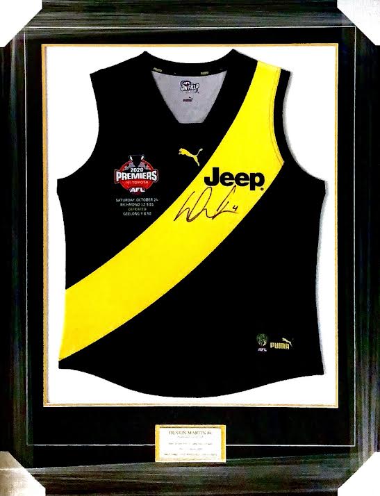 Richmond 2020 Premiership Jersey Signed Dustin Martin Framed