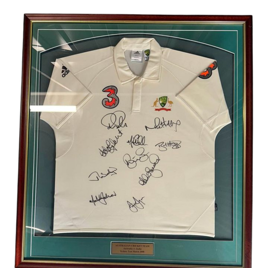 Australian Cricket 2008 Test Team Shirt Framed