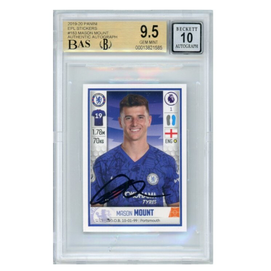 Mason Mount 2020 Panini Soccer Premier League Autographed Card #183 BGS 9.5 BAS 10