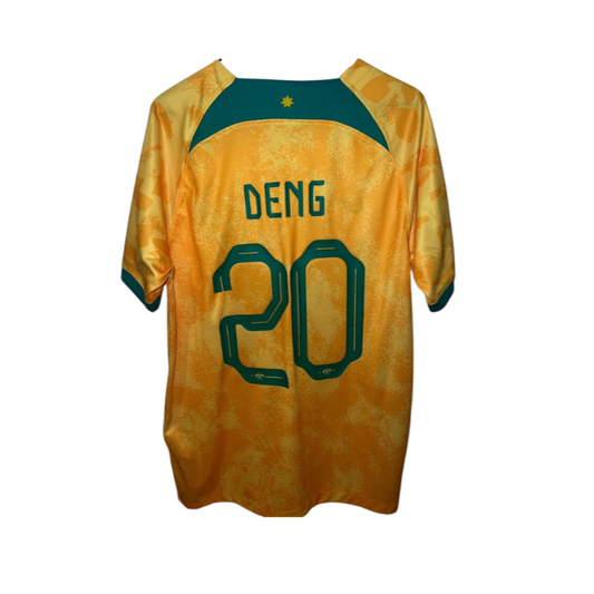 Thomas Deng Socceroos 2022 World Cup Home Kit (L)