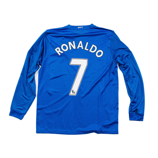 MANCHESTER UNITED BLUE CRISTIANO RONALDO JERSEY 2007-2008 (L)