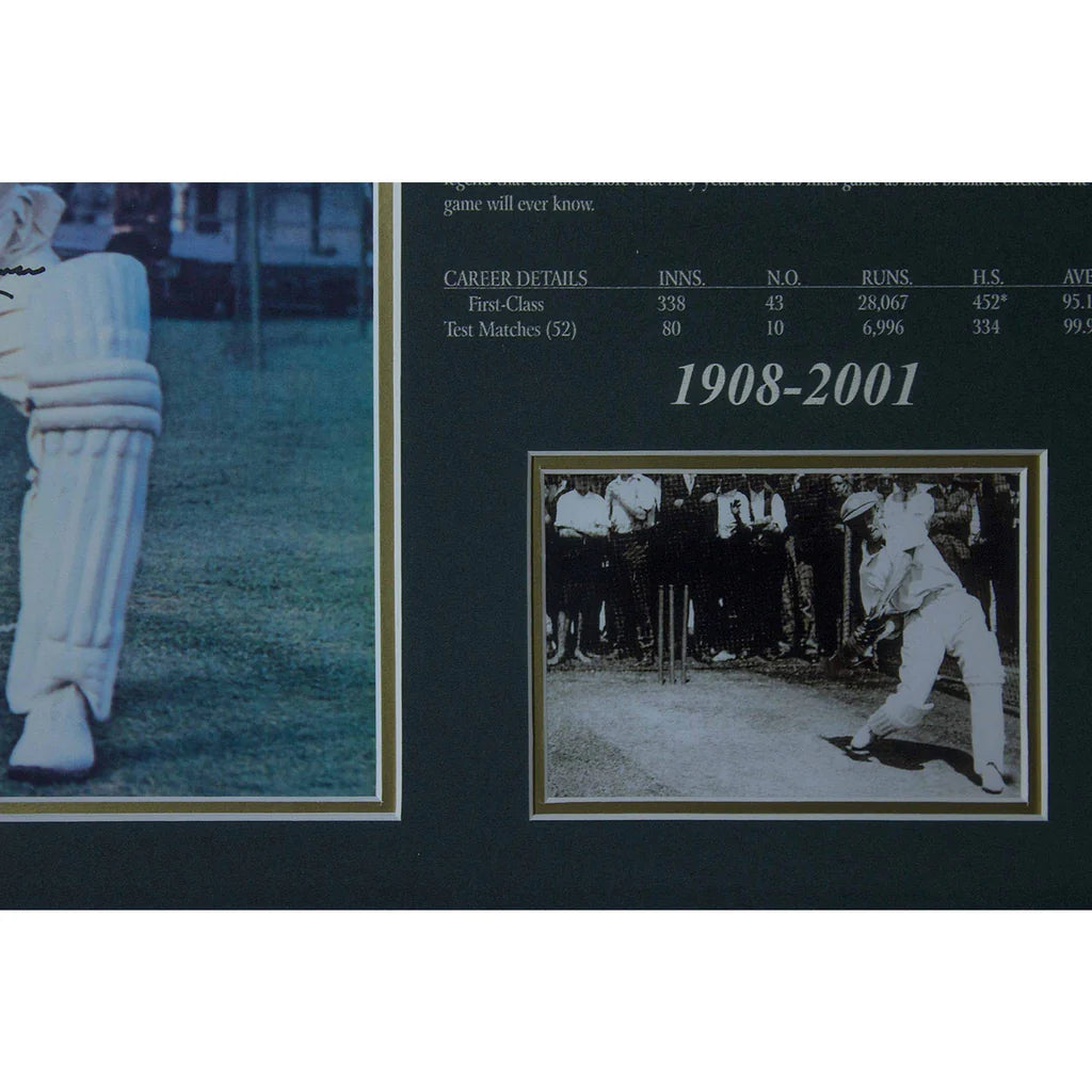 BRADMAN-Donald Bradman Signed Colour Photo with Baggy Green Cap from Bowral Museum