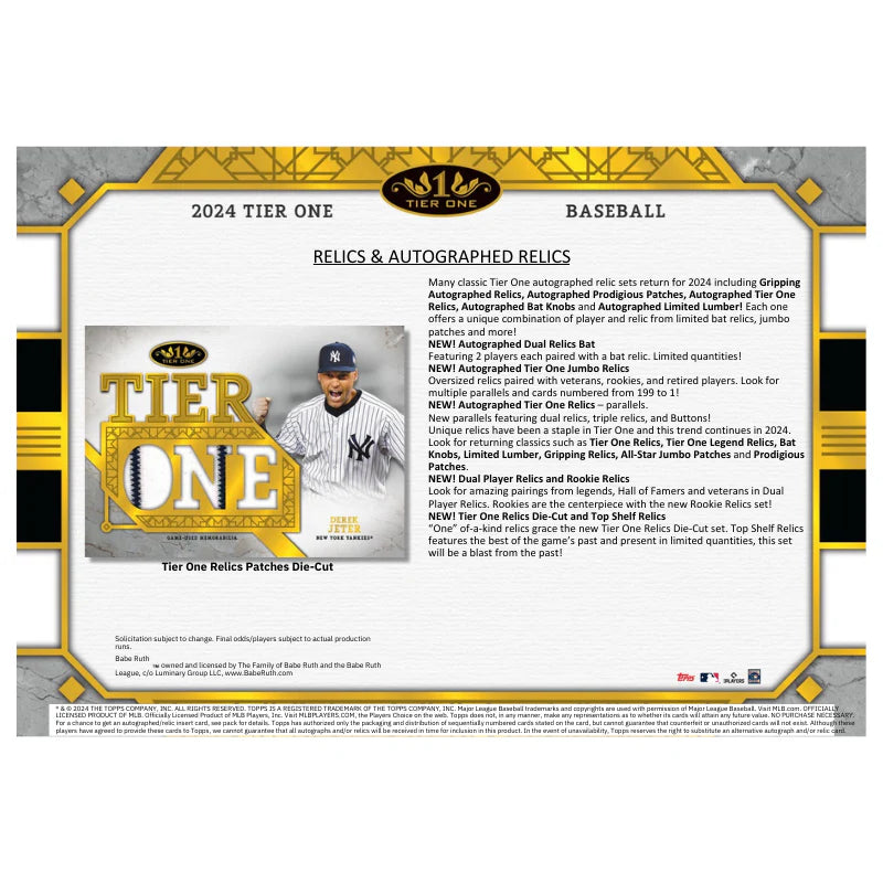 2024 Topps Tier One Baseball Hobby Box