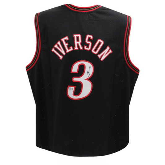 Allen Iverson Autographed Philadelphia Mitchell & Ness Black Basketball Jersey (XL) - BAS Unframed