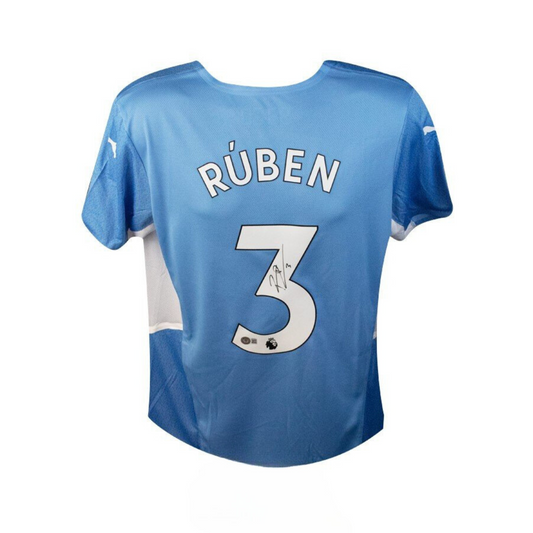 Ruben Dias Autographed Manchester City Soccer Jersey Unframed