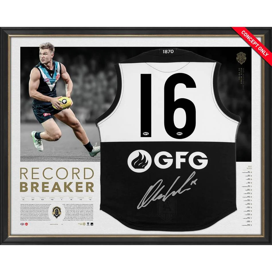 PORT ADELAIDE-OLLIE WINES SIGNED ICON SERIES BROWNLOW GUERNSEY