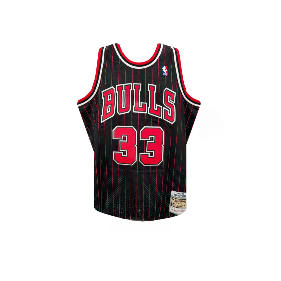 Scottie Pippen Autographed Chicago Black Pinstripe Basketball Jersey Unframed