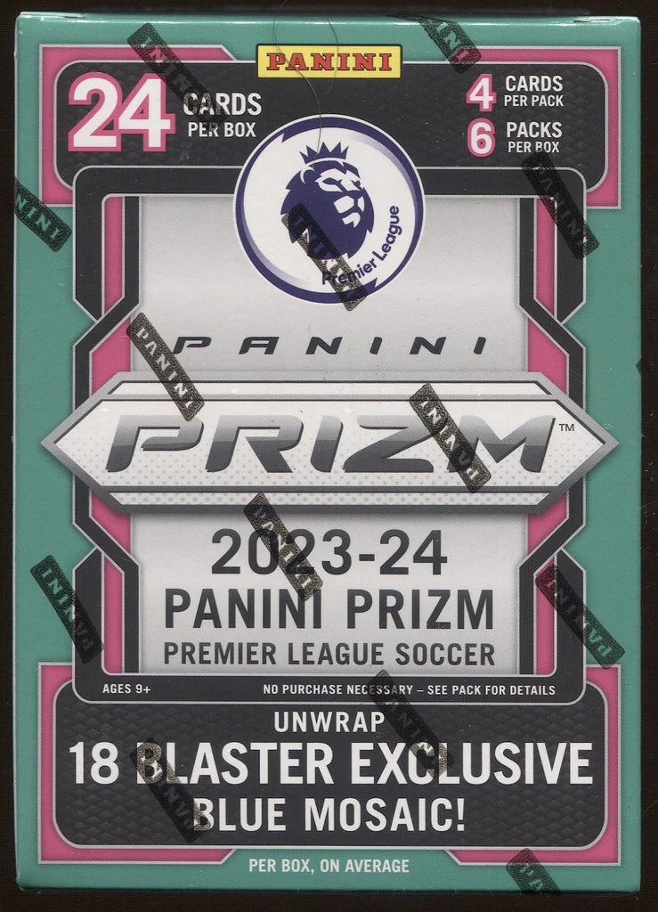 2023-24 Panini Prizm English Premier League Soccer Hobby Blaster 20-Box Case (Blue Mosaic Prizms)